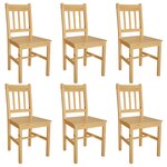 vidaXL Chaises à manger lot de 6 pinède