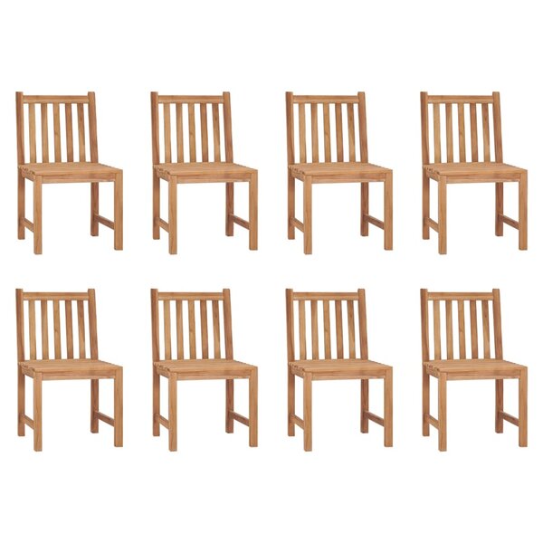 vidaXL Chaises de jardin lot de 8 Bois de teck solide