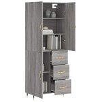 vidaXL Buffet haut Sonoma gris 69 5x34x180 cm Bois d'ingénierie