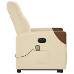 vidaXL Fauteuil inclinable de massage électrique Crème Tissu