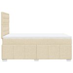 vidaXL Sommier à lattes de lit avec matelas Crème 120x200 cm Tissu