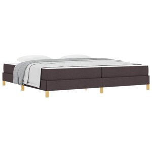 vidaXL Lit à ressorts avec matelas Marron foncé 200 x 200 cm tissu