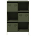 vidaXL Buffet haut vert olive 68x39x103 5 cm acier