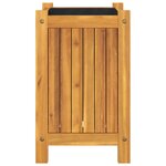 vidaXL Jardinière avec doublure 31x31x50 cm bois massif d'acacia