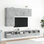 vidaXL Meuble TV mural gris béton 60x30x30 cm bois d'ingénierie