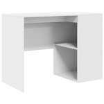 vidaXL Bureau d'écriture Blanc Bois d'ingénierie Moyen Rangement