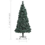 Vidaxl sapin de noël artificiel avec led vert 150 cm pvc et pe