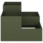 Bac de jardin vidaXL 100x100x60 cm Vert olive Acier