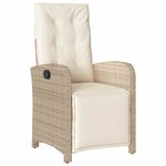 vidaXL Ensemble à manger de jardin et coussins 9 Pièces beige Poly rotin