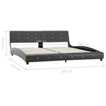vidaXL Cadre de lit Gris Similicuir 180x200 cm