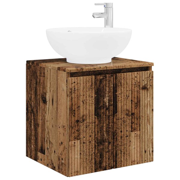 vidaXL Vanité de lavabo mural Bois ancien 49 5 x 44 5 x 65 cm