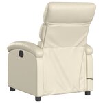vidaXL Fauteuil inclinable de massage Crème Similicuir
