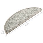 vidaXL Tapis de marches d'escalier 15 Pièces Gris clair 56x17x3 cm