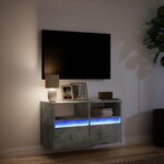 vidaXL Meuble TV mural avec lumières LED gris béton 80x31x45 cm