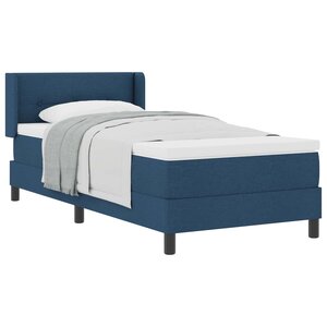 vidaXL Lit à ressorts avec tête de lit Bleu 190 x 90 cm tissu