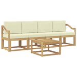 vidaXL Ensemble de canapés d'extérieur 5 Pièces Blanc et crème