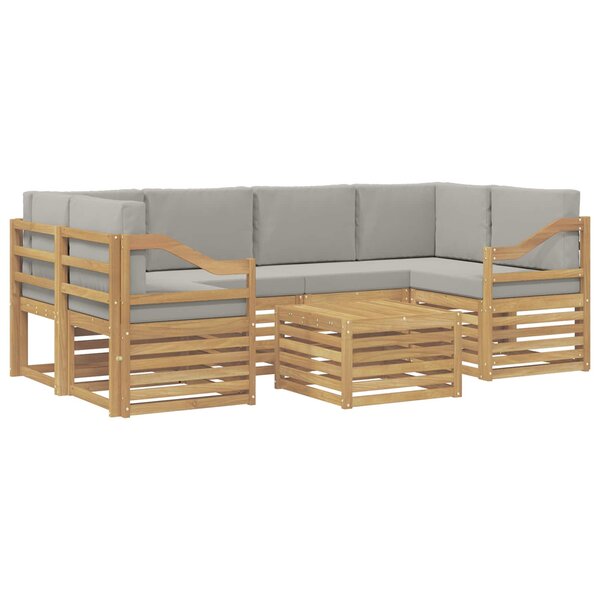 vidaXL Ensemble de canapés d'extérieur 7 pc Blanc et gris clair