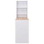 vidaXL Table de bar avec armoire Blanc 115x59x200 cm