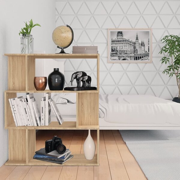 Bibliothèque En Bois D'ingénierie Chêne Sonoma - Rangement Salon Style Rustique - VidaXL