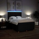vidaXL Sommier à lattes de lit avec matelas Noir 160x200 cm Tissu