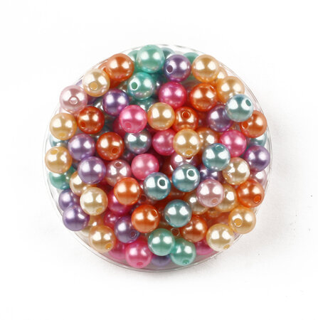 Perles pour enfant nacrées rondes pastel 0 8 cm