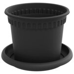 vidaXL Pots de plantes 6 Pièces Noir Ø 12 5 x 10 cm Plastique