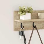 vidaXL Porte-manteau mural avec étagère Chêne sonoma 40 x 10.5 x 18 cm