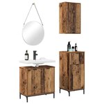 vidaXL Ensemble de mobilier de salle de bain 3 Pièces Bois Ancien