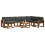 vidaXL Ensemble de canapés d'extérieur 9 Pièces Naturel et Anthracite