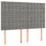 vidaXL Sommier à lattes de lit et matelas Gris clair 140x200cm Velours