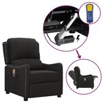 vidaXL Fauteuil de massage Noir Tissu