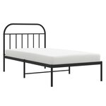 vidaXL Cadre de lit métal sans matelas avec tête de lit noir 107x203cm