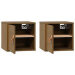 vidaXL Armoires murales 2Pièces Marron miel 31 5x30x30 cm Bois pin massif