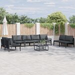 vidaXL Ensemble de canapé de jardin 8 Pièces Anthracite Acier