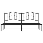 vidaXL Cadre de lit métal sans matelas avec tête de lit noir 193x203cm