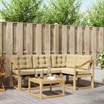 vidaXL Ensemble de canapés d'extérieur 5 pc Blanc et Beige