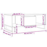 vidaXL Table basse Gris béton 90x50x36 5 cm Bois d'ingénierie