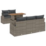 Ensemble de canapés de jardin vidaXL 6 pièces avec coussins gris poly rattan