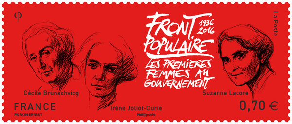 Timbre - Front Populaire 1936 - 2016 - Les premières femmes au gouvernement