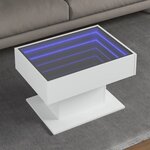 vidaXL Table basse avec LED blanc 70x50x45 cm bois d'ingénierie