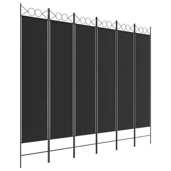 vidaXL Cloison de séparation 6 panneaux Noir 240x200 cm Tissu