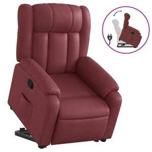 vidaXL Fauteuil inclinable Rouge bordeaux Similicuir