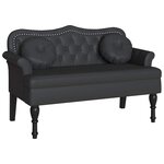 vidaXL Banc Chesterfield Noir 120 5 x 65 x 75 cm Cuir synthétique
