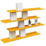 vidaXL Étagère flottante 4 Pièces Jaune moutarde 100 x 18 x 2 5 cm Acier