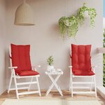 vidaXL Coussins de chaise à dossier haut lot de 2 rouge tissu oxford