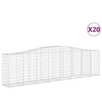 vidaXL Paniers à gabions arqués 20 Pièces 400x50x100/120 cm Fer galvanisé