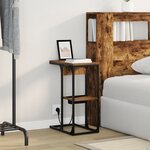 vidaXL Table de chevet Chêne fumé 41.5 x 26 x 60.5 cm