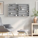 vidaXL Armoire à vitrine gris béton 100x8 5x58 cm bois d'ingénierie