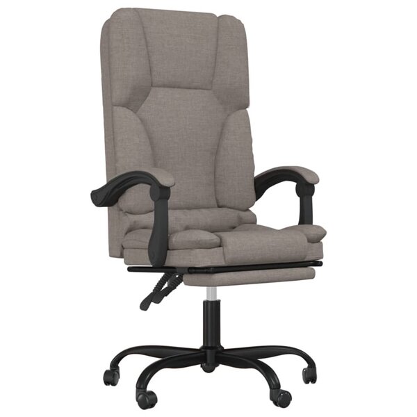 vidaXL Fauteuil de massage inclinable de bureau Taupe Tissu