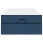 vidaXL Cadre de lit avec matelas avec matelas 2 Pièces Bleu tissu